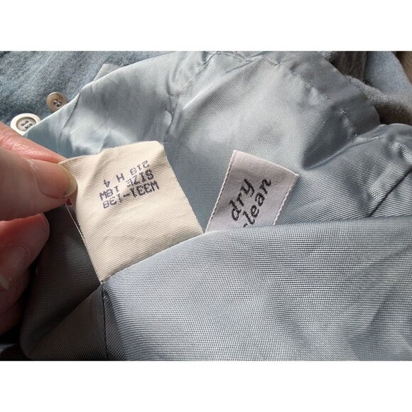 Pendleton Light Blue Wool Blend Blazer & Skirt Suit Set Size 18w Made In USA - Picture 6 of 11